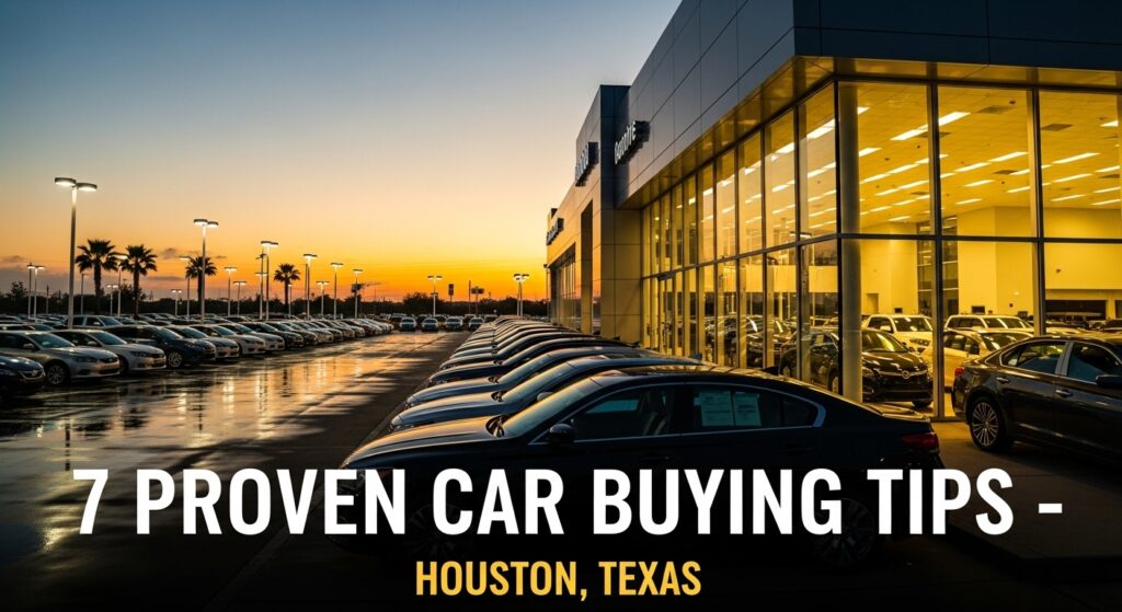 7 Proven Car Buying Tips Only Houston Drivers Use – Houston car buying guide illustration