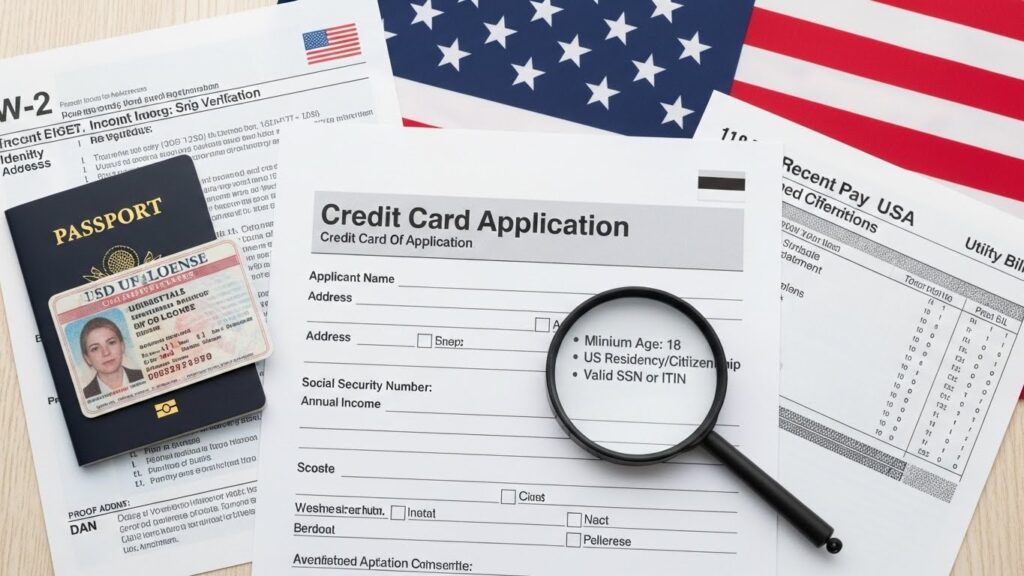 Credit card application requirements and documents in the USA